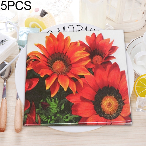 

5 PCS Sunflower Wedding Party Paper Napkin Facial Tissue