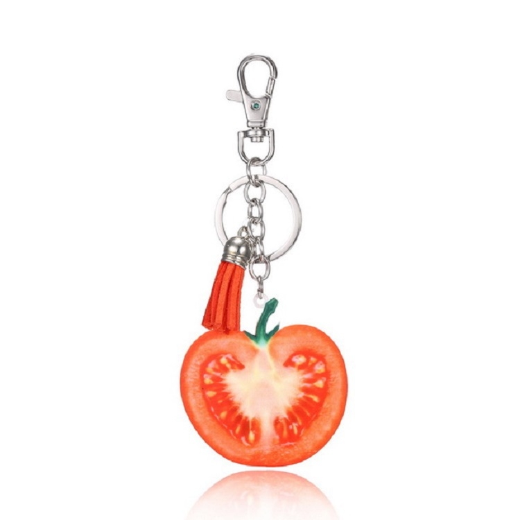 

Creative Gift Fruit Charm Series Tassel Keychain Bag Pendant, Style:Tomato