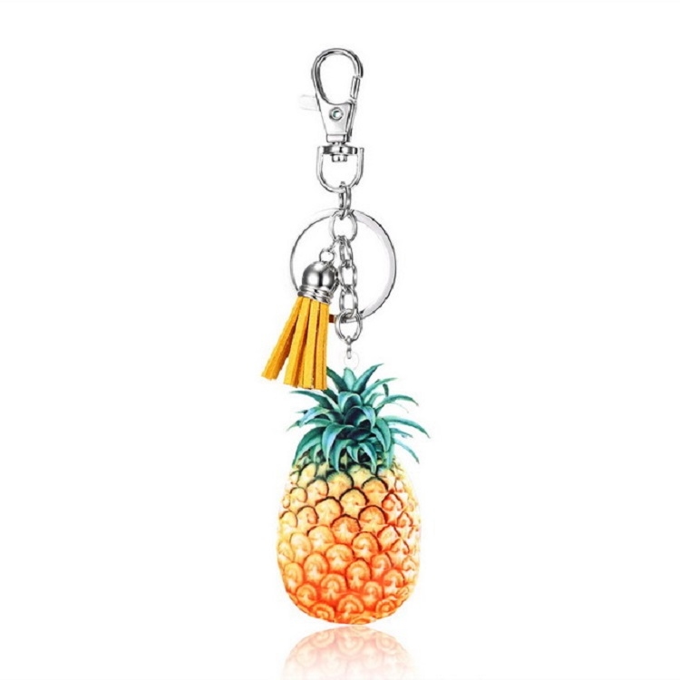 

Creative Gift Fruit Charm Series Tassel Keychain Bag Pendant, Style:Pineapple