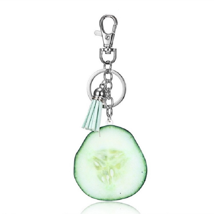 

Creative Gift Fruit Charm Series Tassel Keychain Bag Pendant, Style:Cucumber