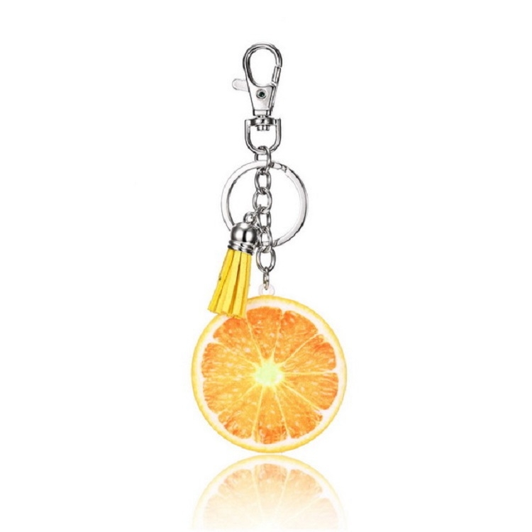 

Creative Gift Fruit Charm Series Tassel Keychain Bag Pendant, Style:Orange