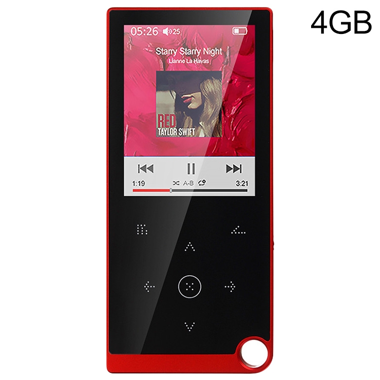 

2.4 inch Touch-Button MP4 / MP3 Lossless Music Player, Support E-Book / Alarm Clock / Timer Shutdown, Memory Capacity: 4GB without Bluetooth(Red)