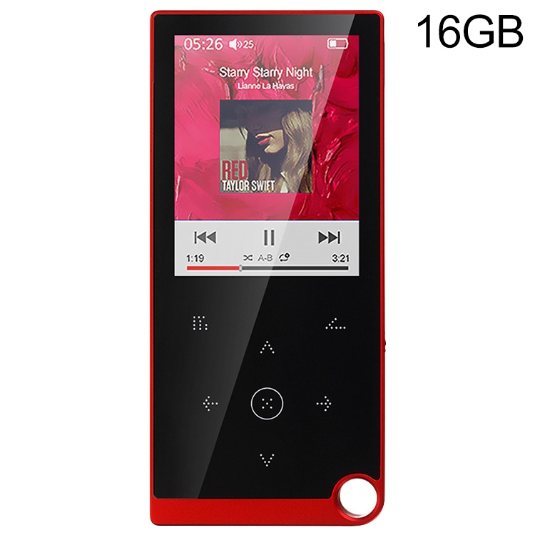 

2.4 inch Touch-Button MP4 / MP3 Lossless Music Player, Support E-Book / Alarm Clock / Timer Shutdown, Memory Capacity: 16GB without Bluetooth(Red)