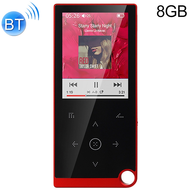 

2.4 inch Touch-Button MP4 / MP3 Lossless Music Player, Support E-Book / Alarm Clock / Timer Shutdown, Memory Capacity: 8GB Bluetooth Version(Red)