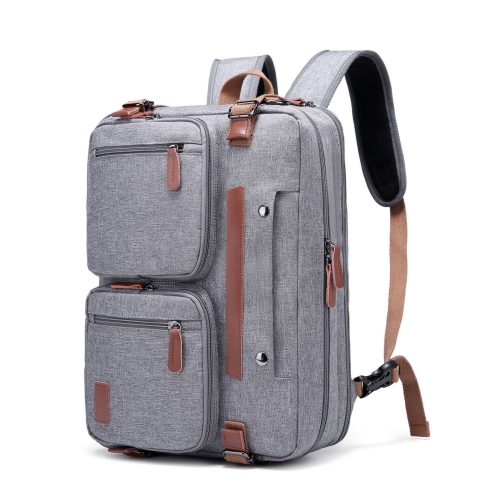 

10001 Business Computer Backpack Multifunctional Simple Waterproof Nylon Travel Backpack, Size: 15.6 inch(Gray)