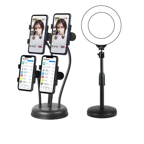 

Mobile Phone Live Broadcast Stand Anchor Selfie Beauty Four-Position Desktop Stand, Specification: Stand+16cm Fill Light