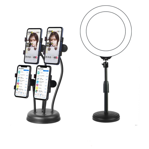 

Mobile Phone Live Broadcast Stand Anchor Selfie Beauty Four-Position Desktop Stand, Specification: Stand+26cm Fill Light