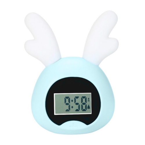 

Multifunctional Cartoon Animal Shape Creative LED Luminous Electronic Alarm Clock, Style:Antlers(Blue)