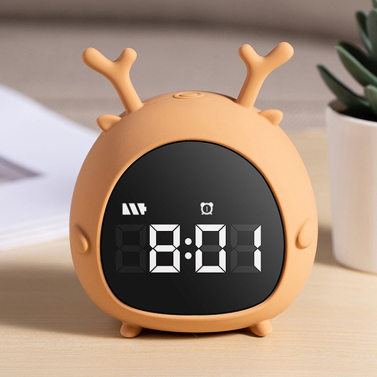 

Creative Cartoon Elf Student Big Display Bedside Alarm Clock(Deer)