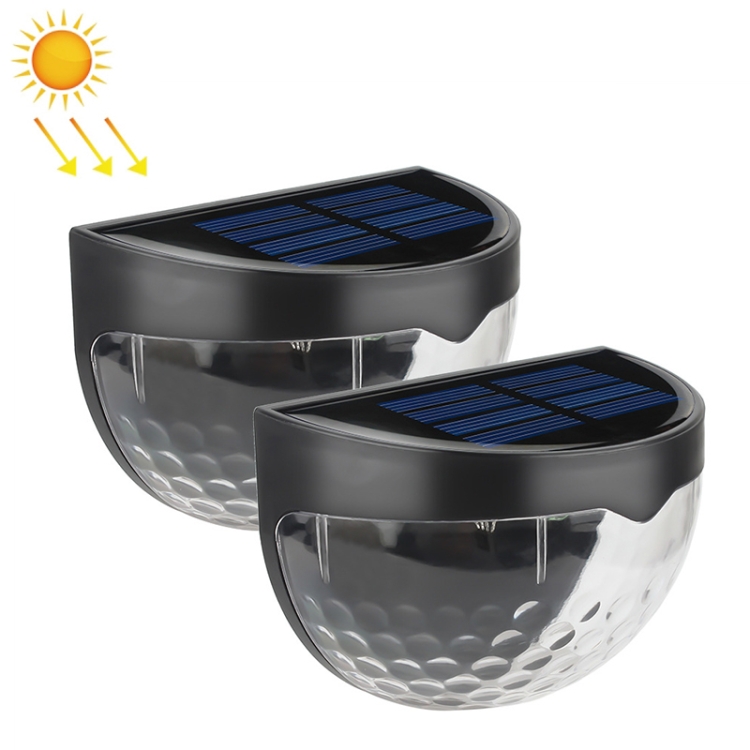 

2 PCS LED Solar Wall Light Outdoor Semicircular Fence Garden Lawn Light
