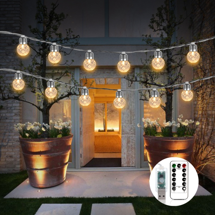 

6m 20LEDs Pineapple String Lights Garden Indoor Holiday Decoration Lamp, Power: USB+Remote Control