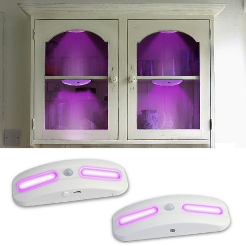 

2 PCS 4W Home Induction LED Cabinet Light Human Body Sensor UV Sterilization Night Light