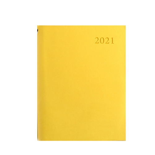 

2 PCS 2021 Schedule Notebook Plan Hand Account Clocking Time Notepad A5(Yellow)