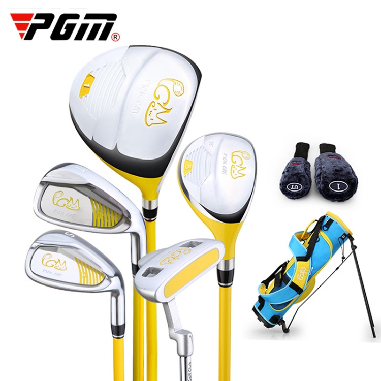 

PGM JRTG007 8 in 1 Children Golf Clubs Full Set Of Beginner Clubs Off-Site Clubs Set, Suitable Age: 3-5 Years Old (Yellow)