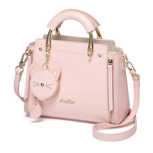 

JUST STAR Autumn And Winter Handbag Single-Shoulder Bag Messenger Bag With Ornaments(Cherry Blossom Pink)