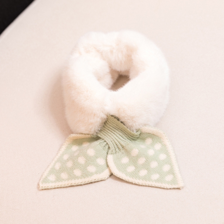 

WJ8699 Leaf Little Dot Children Scarf Velvet Warm Scarf, Length (CM): Around 70cm(Milky White)