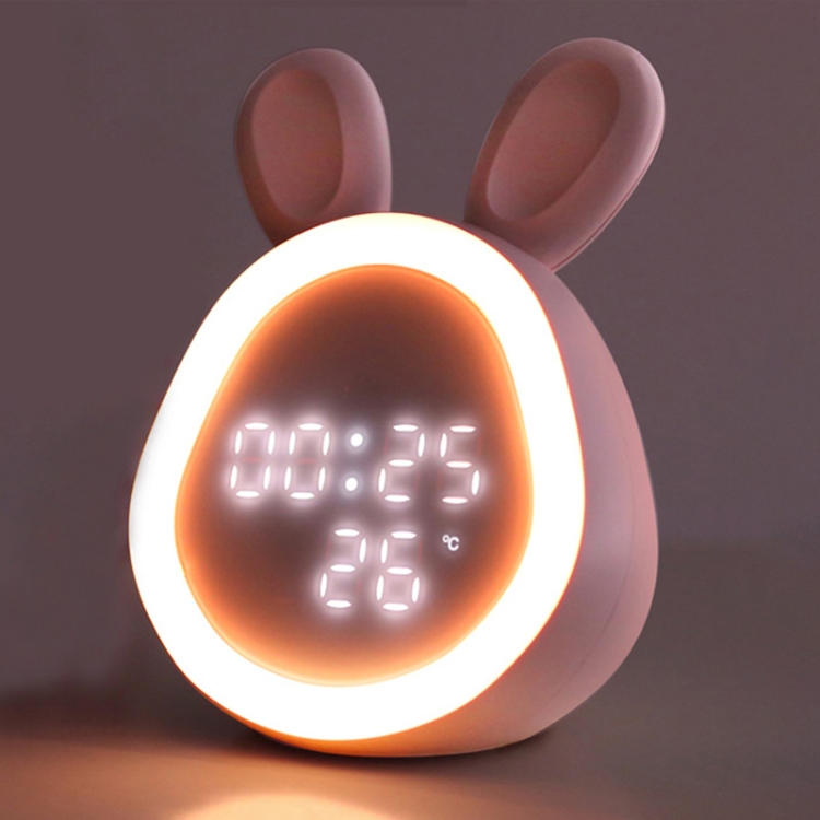 

Creative Multifunctional Cartoon Time Rabbit Smart Alarm Clock(Pink)