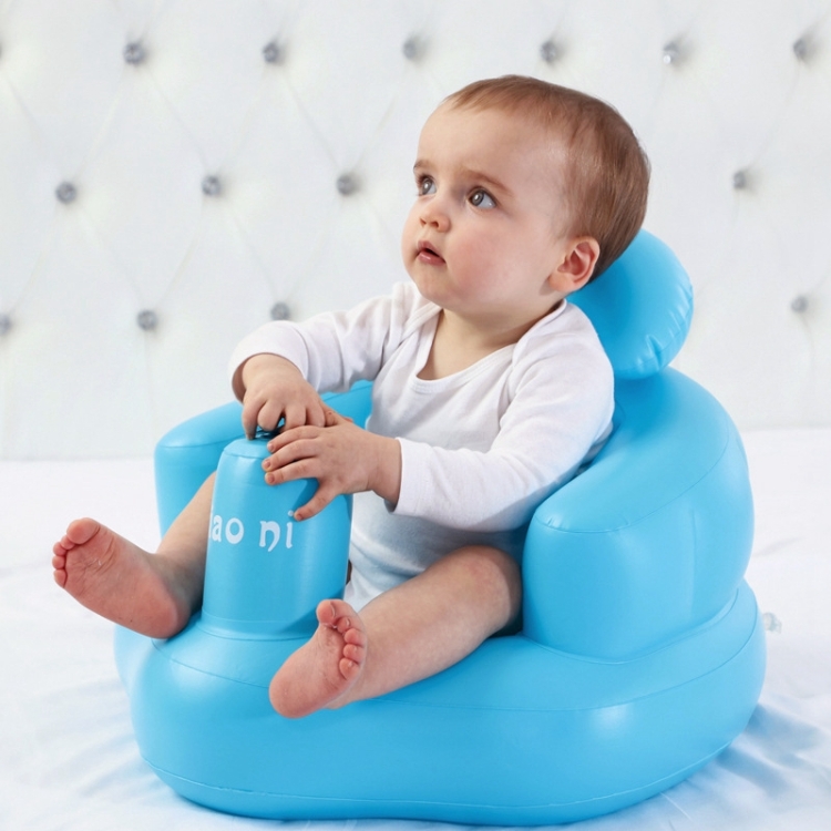 

Baby Kid Children Inflatable Bathroom Sofa Chair Seat Learn Portable Multifunctional(Blue)