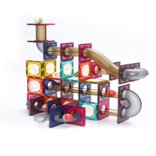 

Children Track Magnetic Sheet Magnetic Rolling Ball Pipe DIY Building Blocks Educational Toys 112 PCS