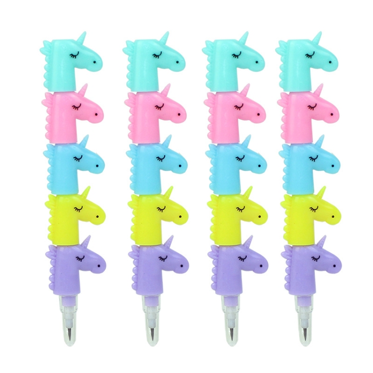 

20 PCS E19 Cute Cartoon Emoji Building Block Pencil Student Writing Pencil，Random Color Delivery