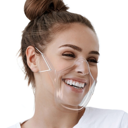 

2 PCS Transparent PC Isolation Anti-Fog Anti-Splash Protective Lip Language Face Shield