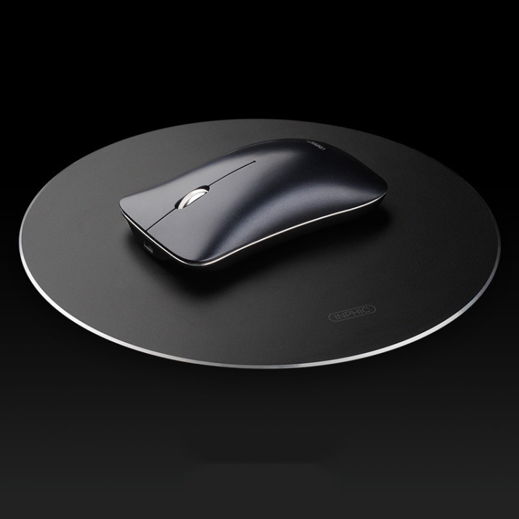

Inphic PD22 Aluminum Alloy Mouse Pad Round Hard Table Mat, Size: 20x20cm(Classic Black)