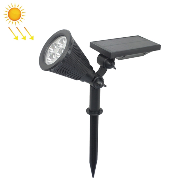 

4 LEDs Household Solar Lawn Light Outdoor Garden Light Plant Growth Light 1W Striped Style (White Light)