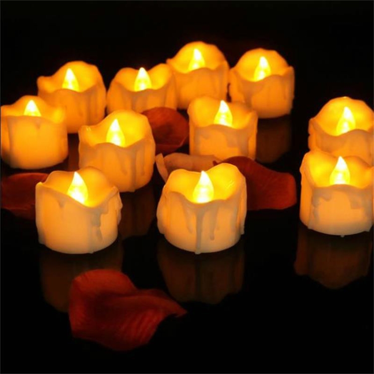 

12 PCS/Box LED Candle Electronic Tea Wax Simulation Tears Electronic Candle Light Wedding Decoration Candle Light(Yellow Flash)
