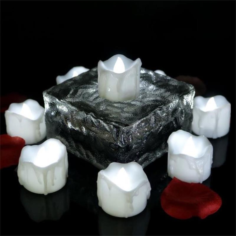 

12 PCS/Box LED Candle Electronic Tea Wax Simulation Tears Electronic Candle Light Wedding Decoration Candle Light(Cold White)