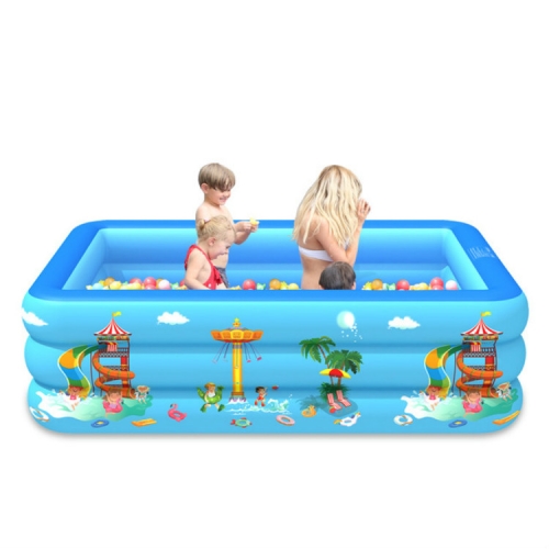 

Household Indoor and Outdoor Amusement Park Pattern Children Square Inflatable Swimming Pool, Size:130 x 85 x 50cm