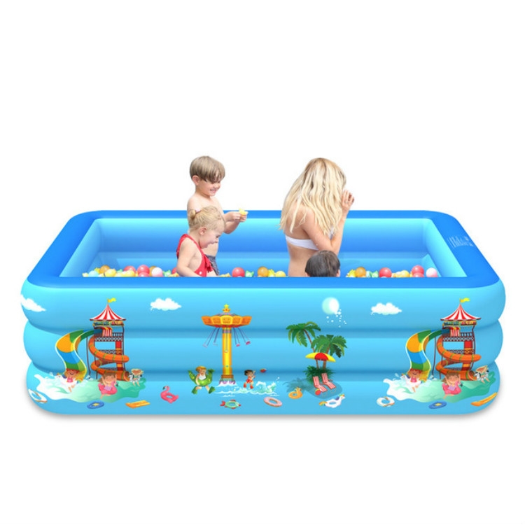 

Household Indoor and Outdoor Amusement Park Pattern Children Square Inflatable Swimming Pool, Size:210 x 135 x 55cm