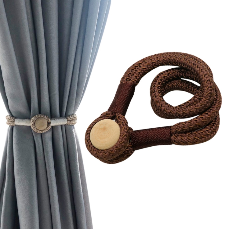

Log Magnetic Buckle Strap Magnetic Curtain Buckle(Deep Coffee)