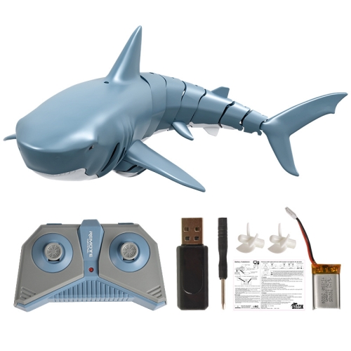 

T11 Electric Wireless Remote Control Simulation Can Launch Shark Remote Control Boat Educational Toy(Blue )