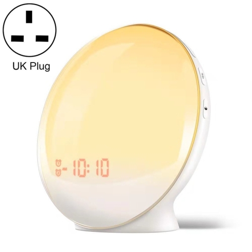

Alexa Voice-Activated Electronic Alarm Clock Sunrise Wake Up Night Light Support Smart APP Control, UK Plug(White)