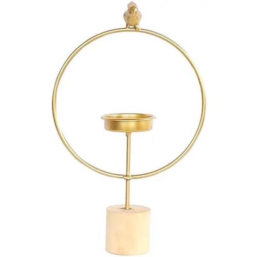

Round Iron Bird Candelabra Creative Home Dining Table Candle Holder Romantic Candlelight Dinner Candle Holder Decoration, Size:Small(Gold)