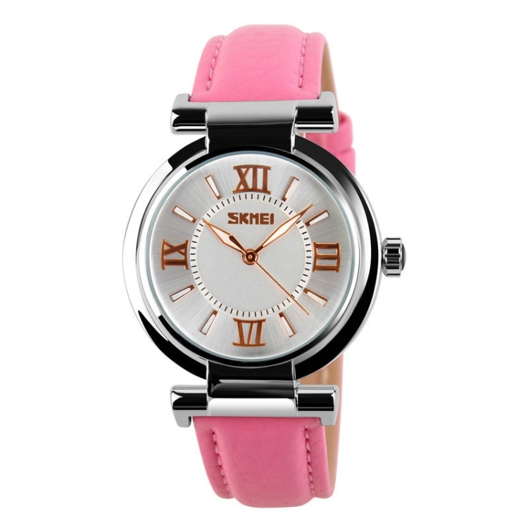 

SKMEI 9075 Ladies Fashion Watch Leather Waterproof Quartz Watch(Pink)