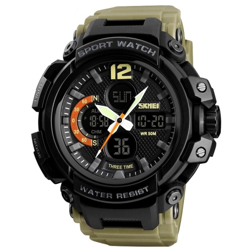 

SKMEI 1343 Men Outdoor Sports Waterproof Watch Student Digital Watch(Khaki)