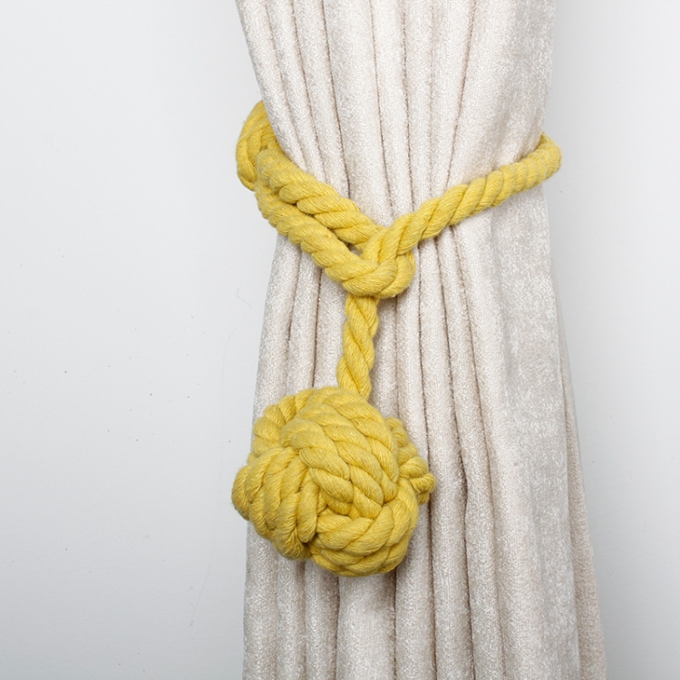 

CK15 4 PCS Free Installation Cotton Rope Single Ball Hanging Ball Curtain Strap Curtain Buckle(Golden)