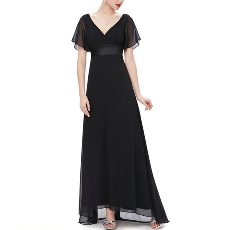 

Evening Dresses Padded Trailing Flutter Summer Style Dresses, Size:XXXL(Black)