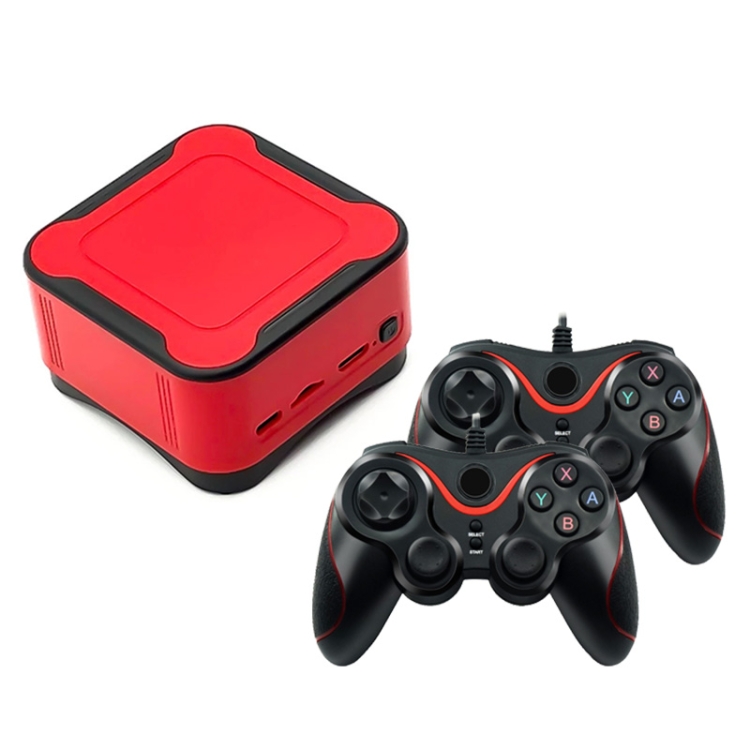 

M12 Mini Cube Arcade Game Console HD TV Game Player Support TF Card with Black+Red Controllers 64G