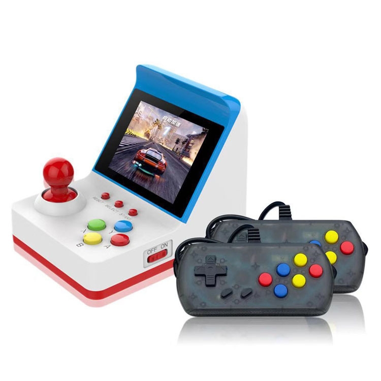

Mini FC Game Console Retro Double Joystick Handheld Game Console, Product color: Blue+Controllers
