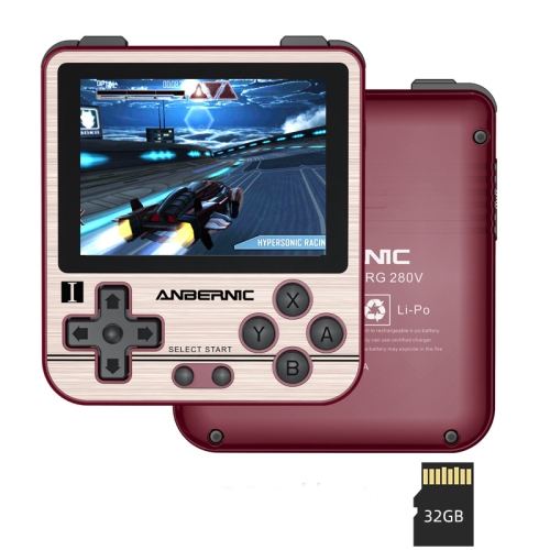 

ANBERNIC RG280V 2.8 Inch Screen Open Source Handheld Game Console 4700 Dual Core CPU 16G+32G (Gold)