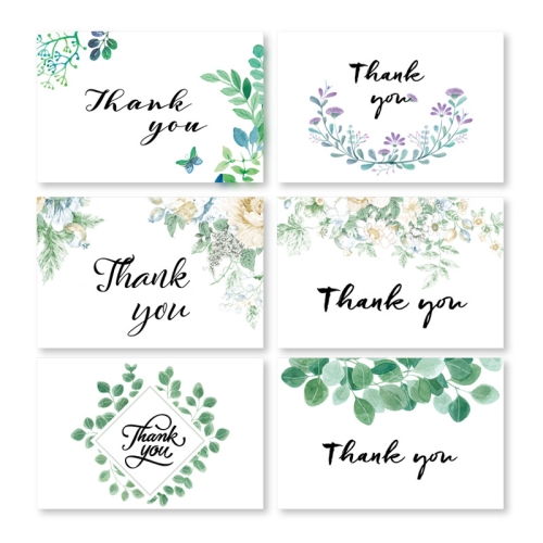 

4 PCS A Set Of 6 Thank You Card Creative Half-Fold Greeting Card(6 sheets set (with envelope))