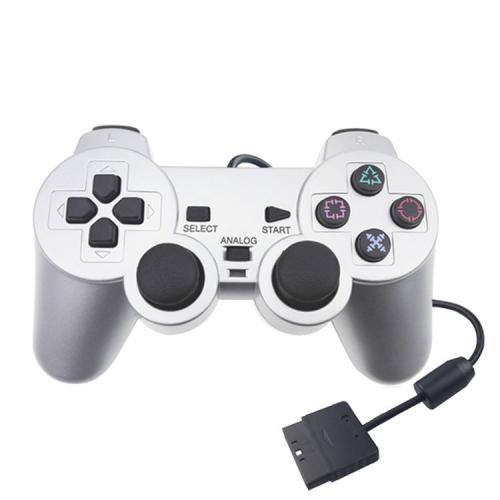 

Wired Gamepad Dual Motor Vibration Silver Fuel Injection Gamepad Suitable For PS2