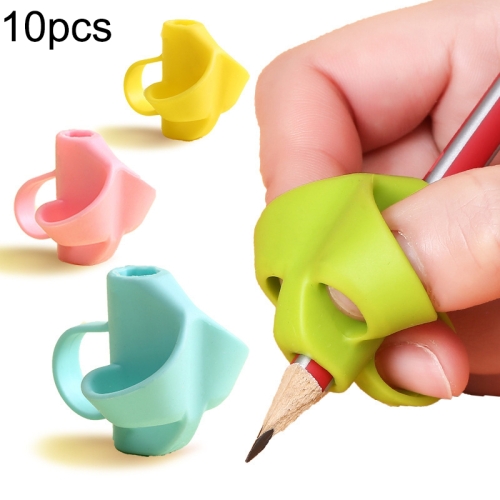 

50 PCS Children Calligraphy Posture Correction Grip Pen AAtifact Silicone Three-Finger Pencil Case Random Colour Delivery