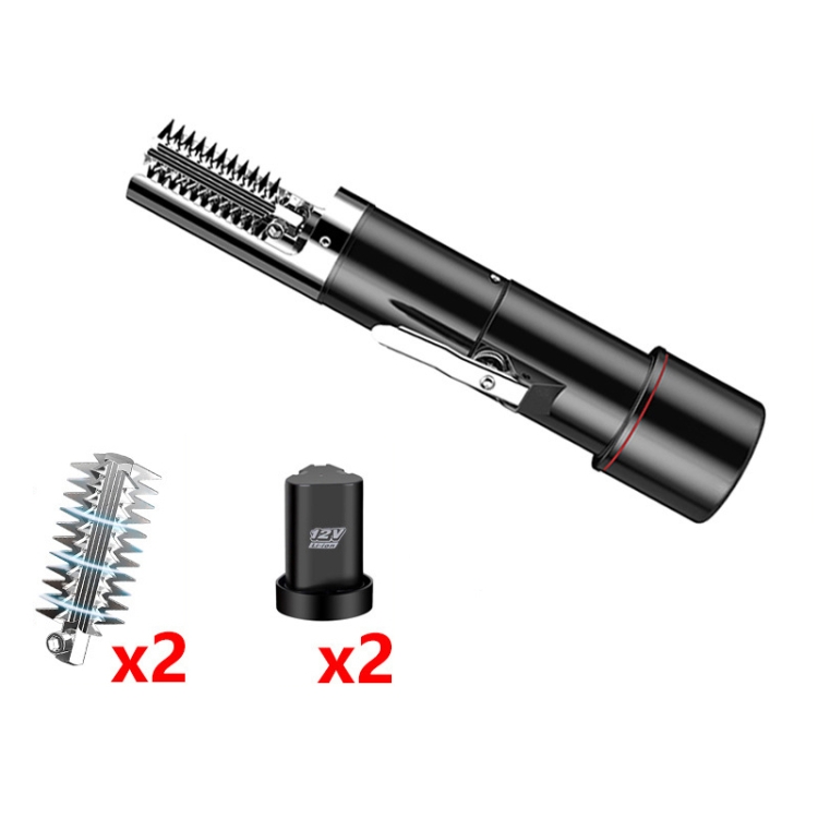 

Electric Fish Scale Scraper Household Automatic Wireless Scraping Tool CN Plug Black Dual Battery+Cutter Head