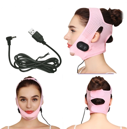 

Micro Current Face-lifting Sleep Bandage Small V Face Massage Mask( Pink)
