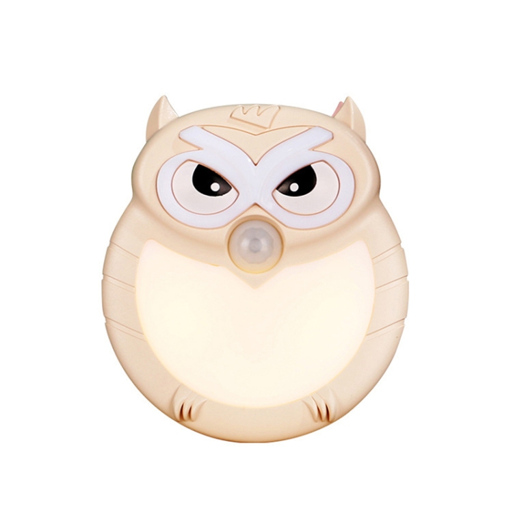 

Owl Strong Magnetic Absorption Human Body Induction Night Light Cartoon Animal Smart Sensor Light(Light Yellow)
