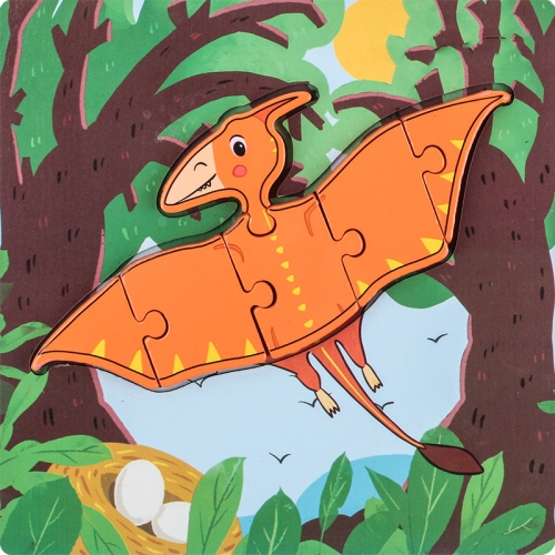 

2 PCS Wooden 3D Stereo Dinosaur Puzzle Children Educational Early Education Toys(Pterodactyl)