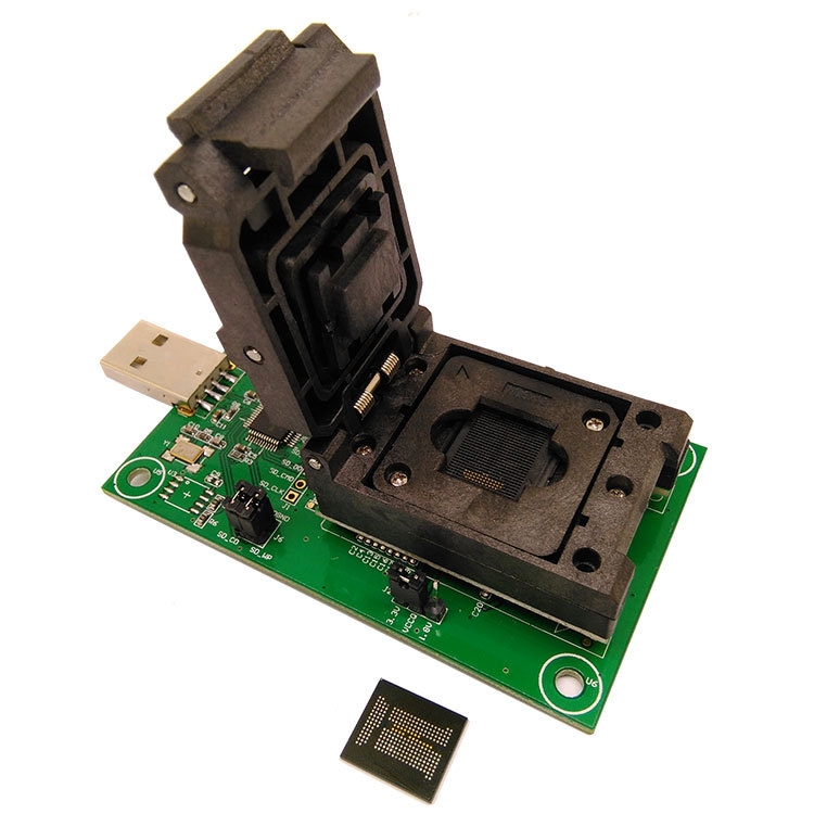

EMCP221 Flip Shrapnel To USB Test Socket Burn Socket
